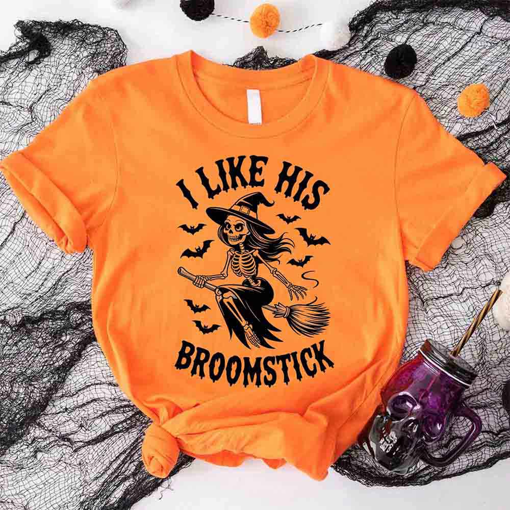 I Like Her Pumpkins & His Broomstick Shirts | Funny Matching Halloween Couple T-Shirts Adorb.co